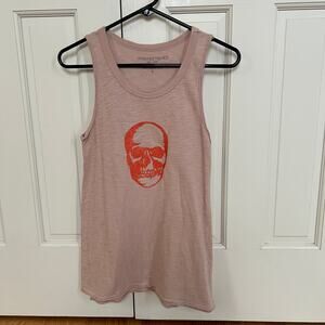 Unsweetened New York Women's 100% Cotton Skull Muscle Long Tank - Small